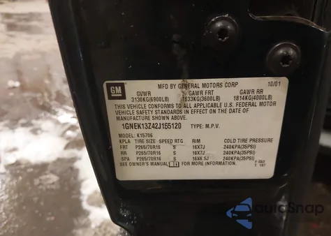 2002 Chevrolet Tahoe Lt from USA, damaged, VIN 1GNEK13Z42J165120